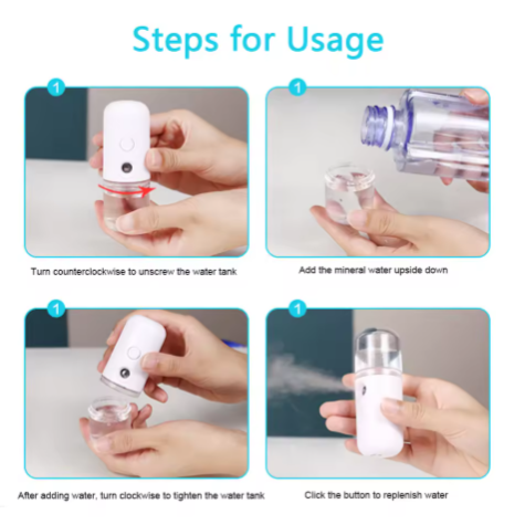 Mini humidificador facial portátil