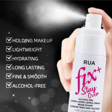 Spray fijador de maquillaje (resistente al agua y sudor)
